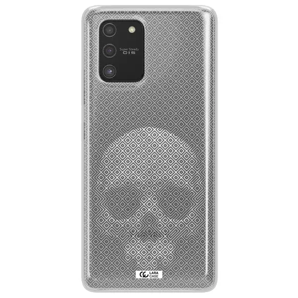 Skull Line Pattern Samsung S10 Lite Clear TPU Case