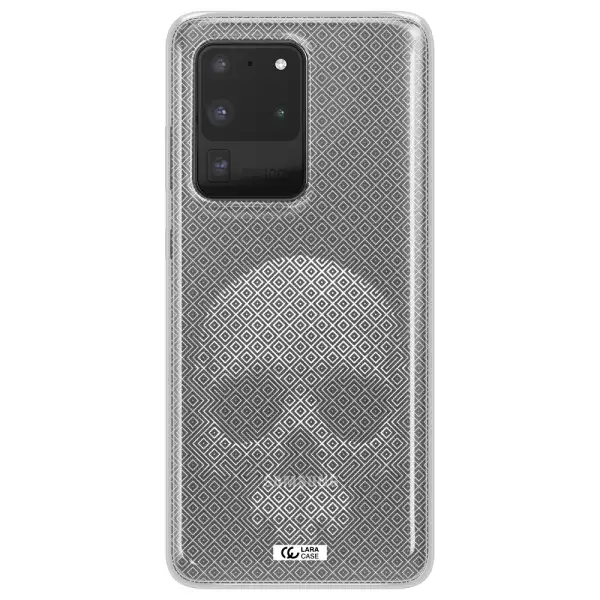Skull Line Pattern Samsung S20 Ultra Clear TPU Case