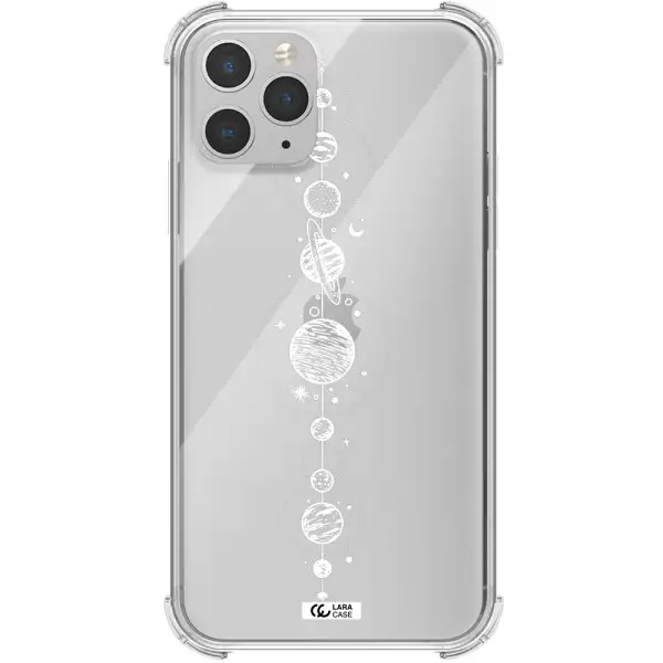 Solar System Line Art Apple iPhone 11 pro Clear PC Case