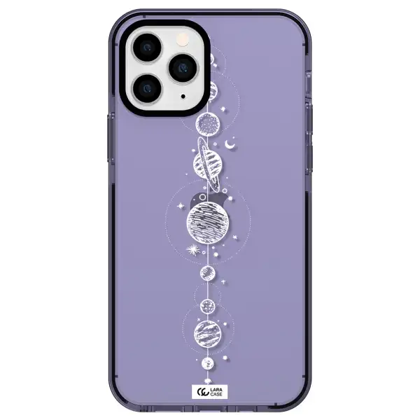 Solar System Line Art Apple iPhone 11 pro max impact Lilac Case