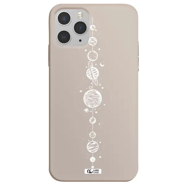 Solar System Line Art Apple iPhone 11 pro Silicone Stone Case