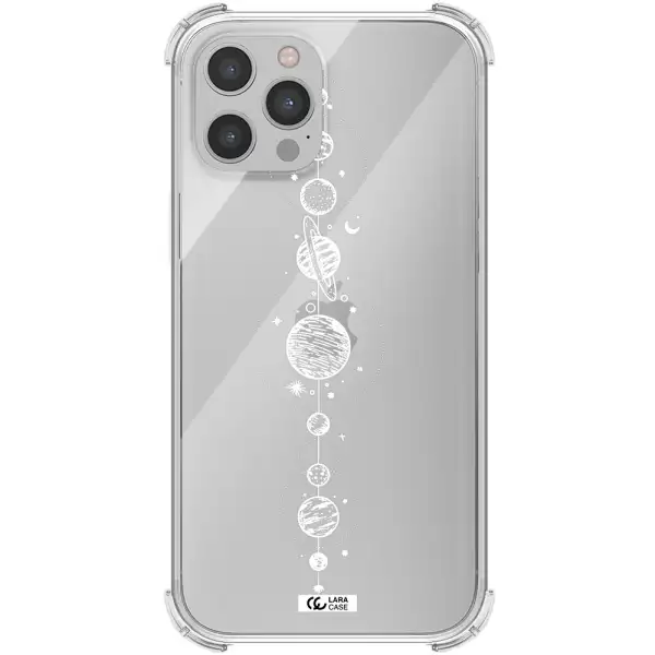 Solar System Line Art Apple iPhone 12 pro max Clear PC Case