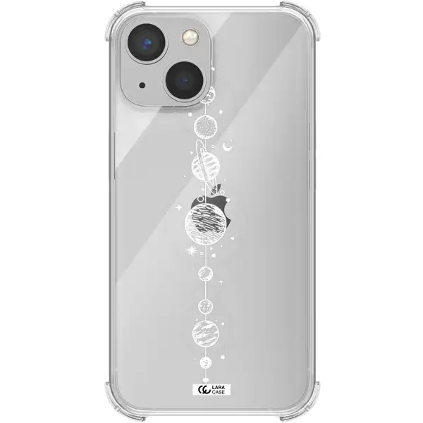 Solar System Line Art Apple iPhone 13 mini Clear PC Case