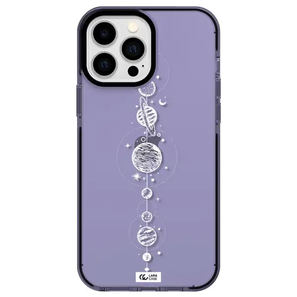 Solar System Line Art Apple iPhone 13 Pro Max impact Lilac Case