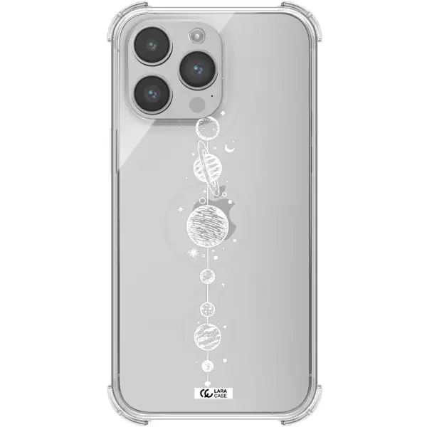Solar System Line Art Apple iPhone 14 pro max Clear PC Case