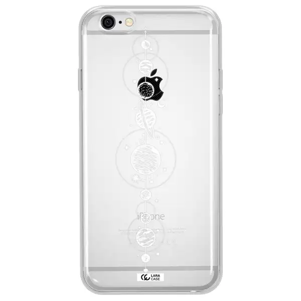 Solar System Line Art Apple iPhone 6 plus Clear TPU Case