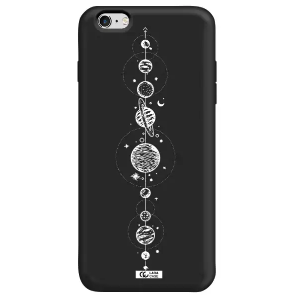 Solar System Line Art Apple iPhone 6 s plus Silicone black Case