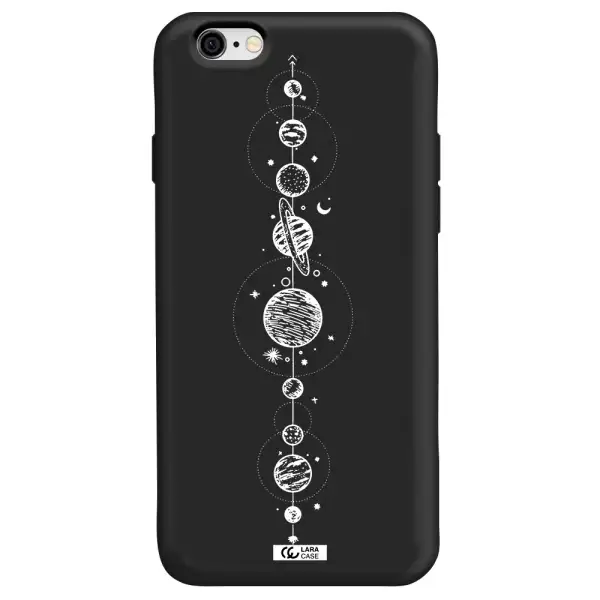 Solar System Line Art Apple iPhone 6 Silicone black Case
