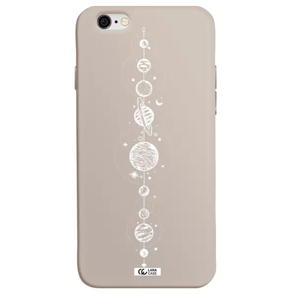Solar System Line Art Apple iPhone 6 Silicone Stone Case