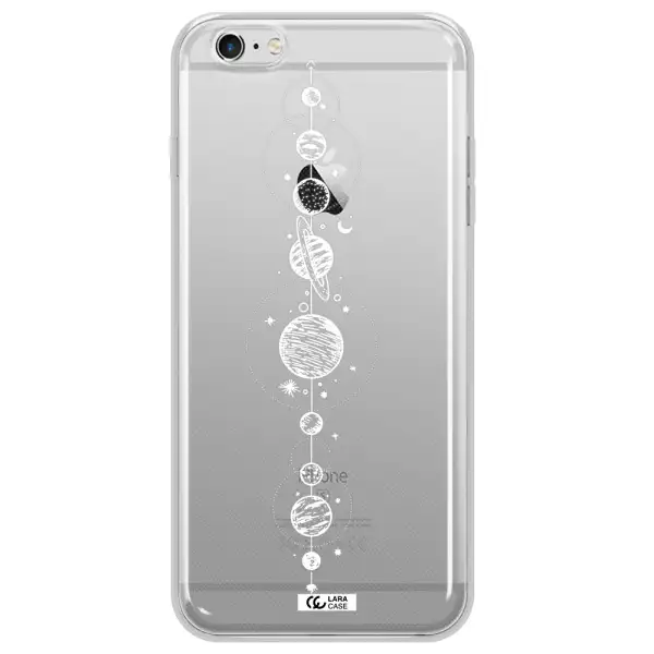 Solar System Line Art Apple iPhone 6S Clear TPU Case