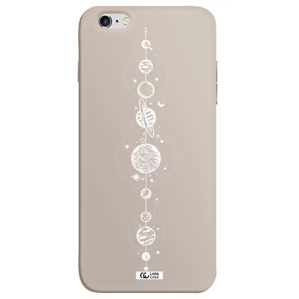 Solar System Line Art Apple iPhone 6S Silicone Stone Case