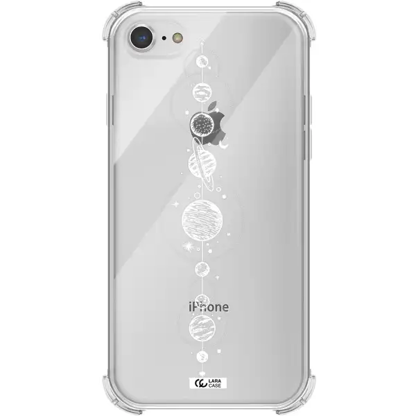 Solar System Line Art Apple iPhone 7 Clear PC Case