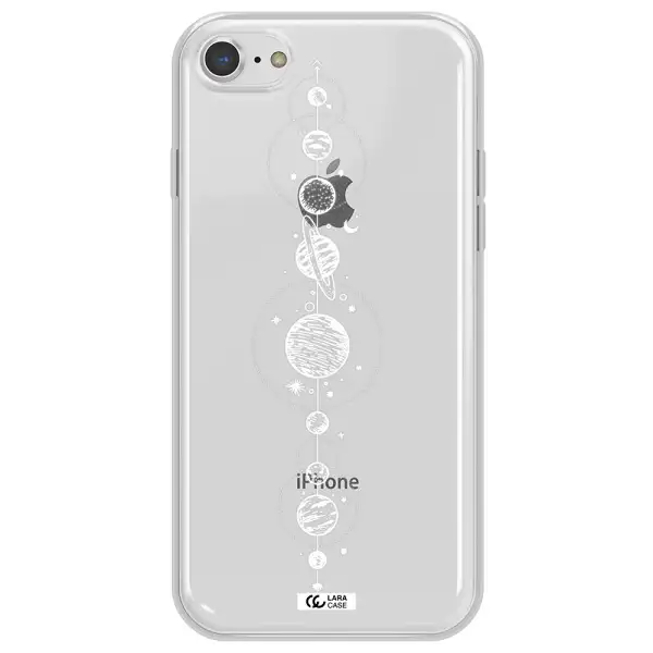 Solar System Line Art Apple iPhone 7 Clear TPU Case
