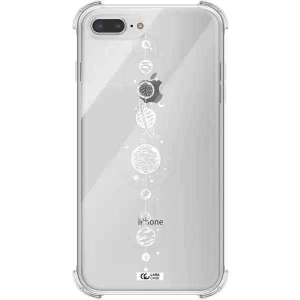 Solar System Line Art Apple iPhone 7 plus Clear PC Case