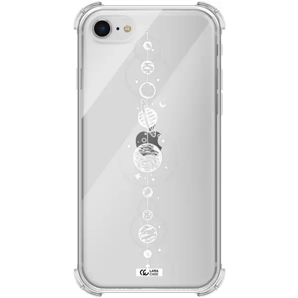 Solar System Line Art Apple iPhone se 2020 Clear PC Case