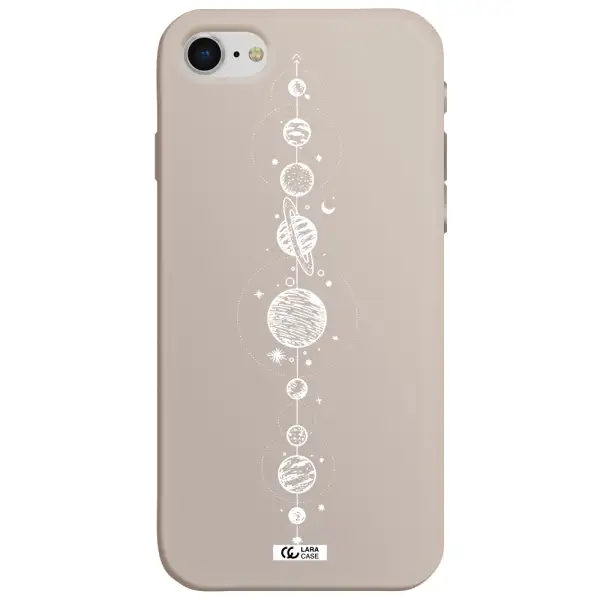 Solar System Line Art Apple iPhone se 2020 Silicone Stone Case