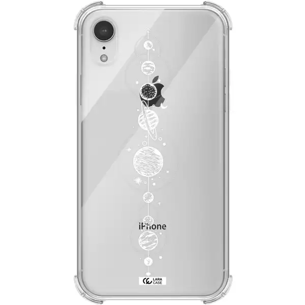 Solar System Line Art Apple iPhone XR Clear PC Case