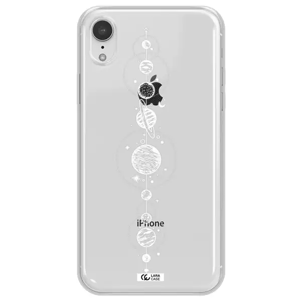 Solar System Line Art Apple iPhone XR Clear TPU Case