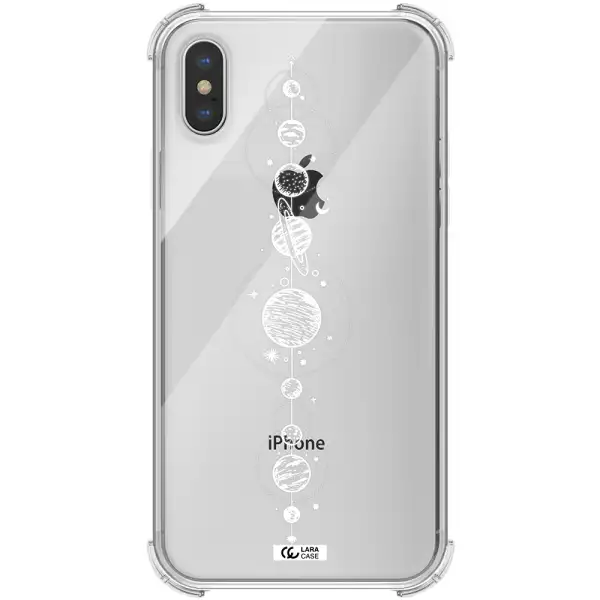 Solar System Line Art Apple iPhone XS max Clear PC Case