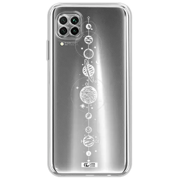 Solar System Line Art Huawei Nova 7I Clear Tpu Case