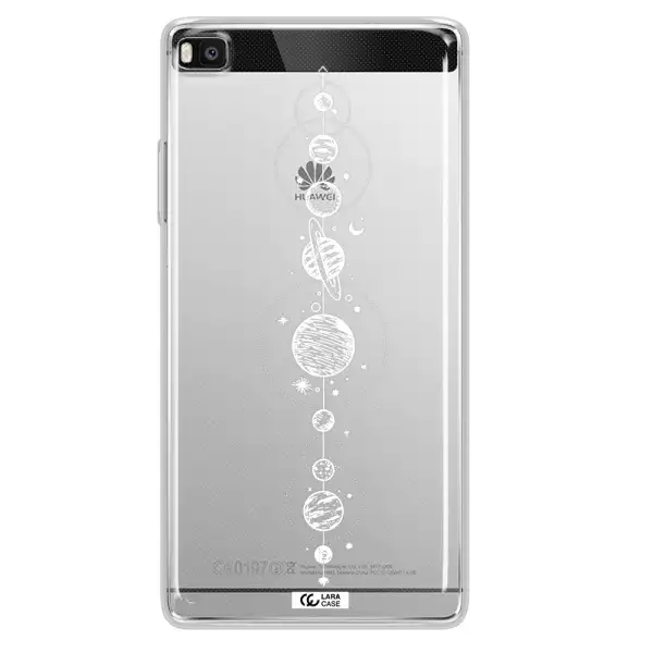 Solar System Line Art Huawei P8 Clear TPU Case