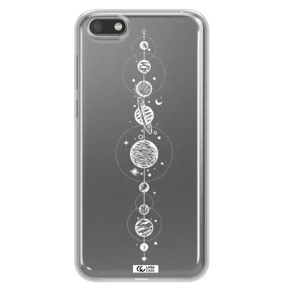 Solar System Line Art Huawei Y5 2018 Clear TPU Case
