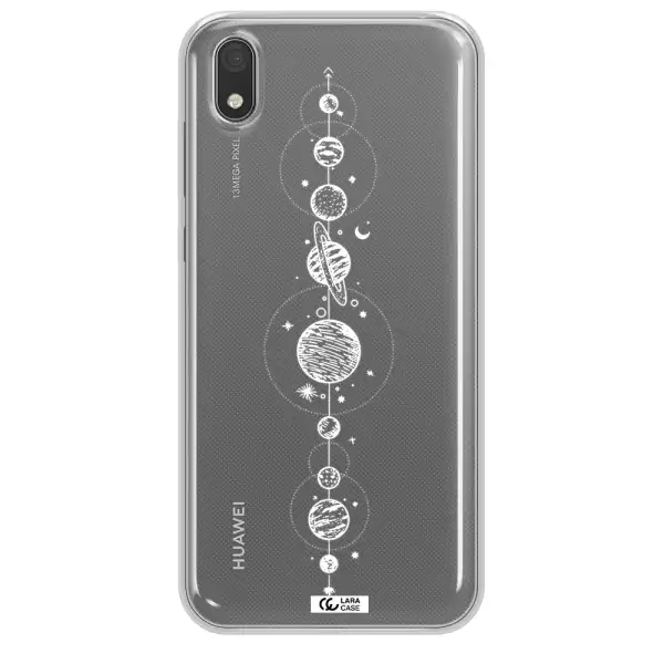 Solar System Line Art Huawei Y5 2019 Clear TPU Case