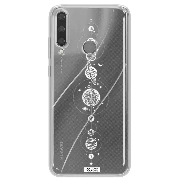 Solar System Line Art Huawei Y6P Clear TPU Case