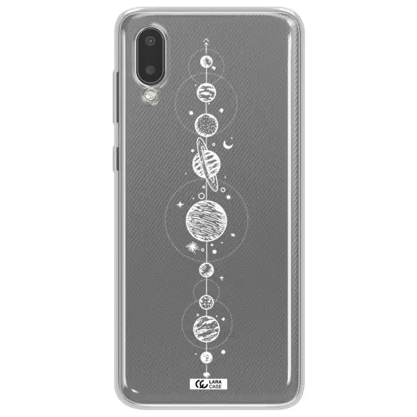Solar System Line Art Samsung A02 Clear TPU Case