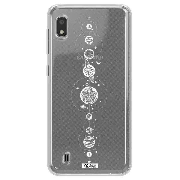 Solar System Line Art Samsung A10 Clear TPU Case