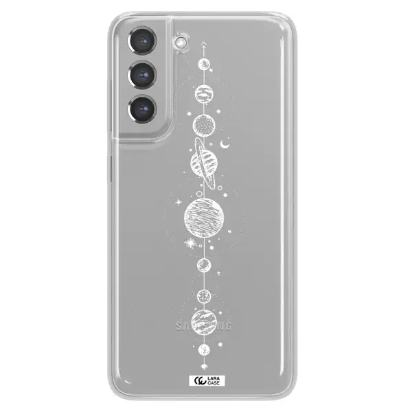 Solar System Line Art Samsung A21 Fe Clear TPU Case