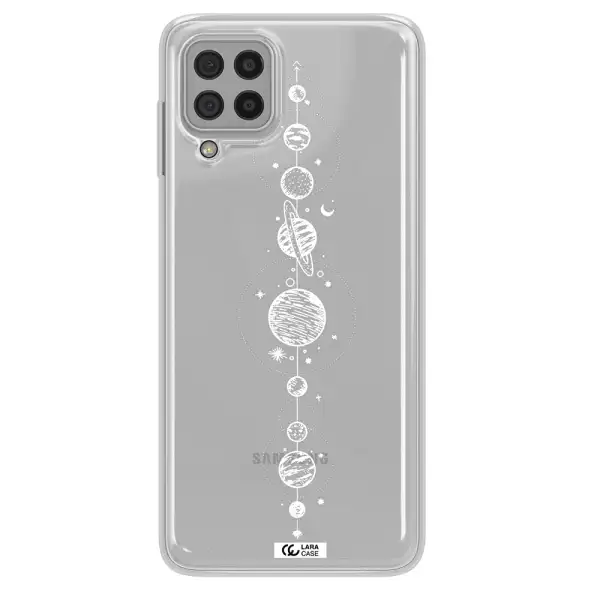 Solar System Line Art Samsung A22 4g Clear TPU Case