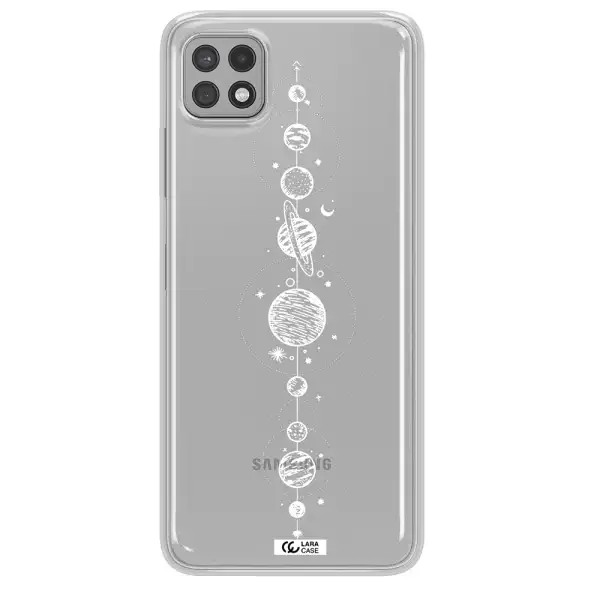 Solar System Line Art Samsung A22 5g Clear TPU Case