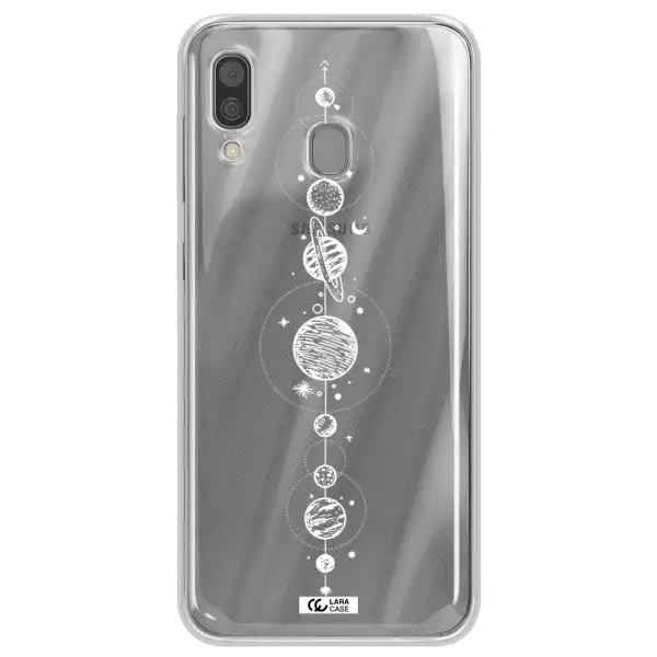 Solar System Line Art Samsung A30 Clear TPU Case