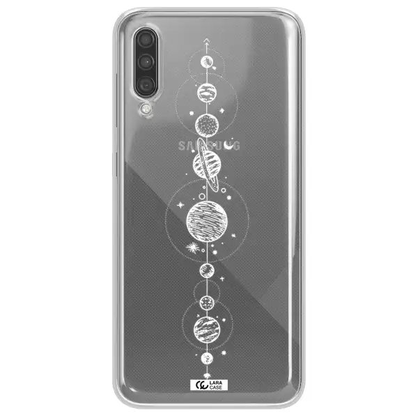 Solar System Line Art Samsung A30S Clear TPU Case