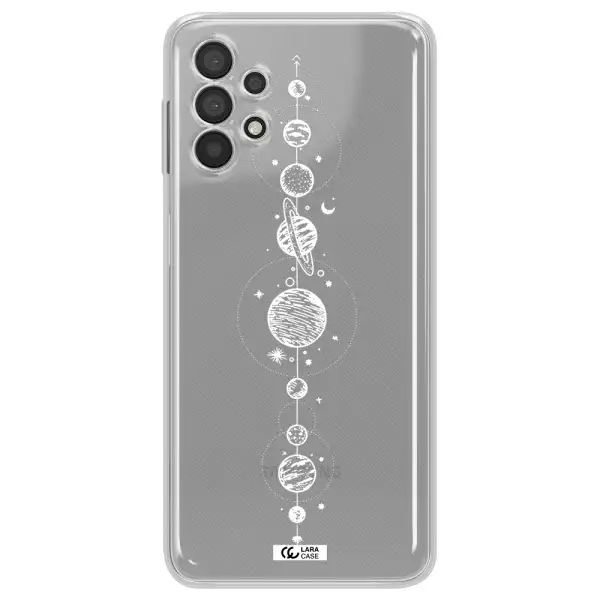 Solar System Line Art Samsung A32 4G Clear Tpu Case