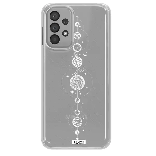 Solar System Line Art Samsung A33 Clear TPU Case