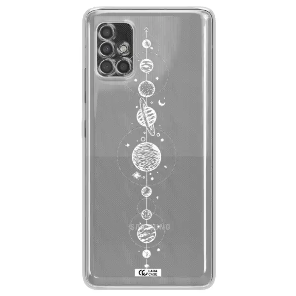 Solar System Line Art Samsung A40S Clear Tpu Case