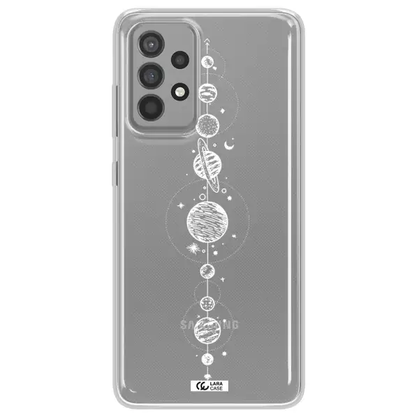 Solar System Line Art Samsung A52 Clear TPU Case