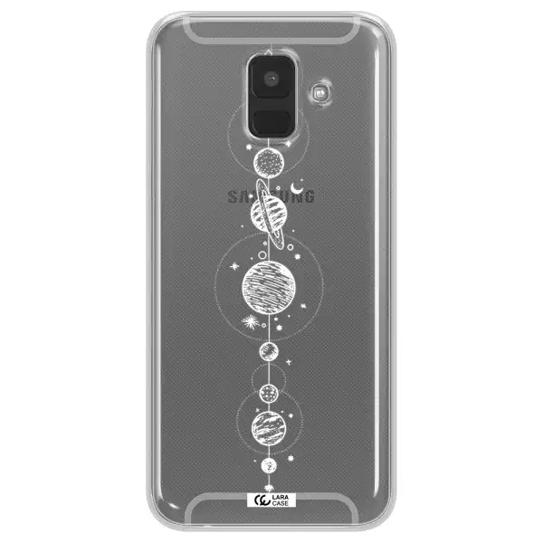 Solar System Line Art Samsung A6 Clear TPU Case