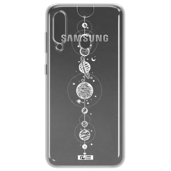 Solar System Line Art Samsung A60 Clear TPU Case
