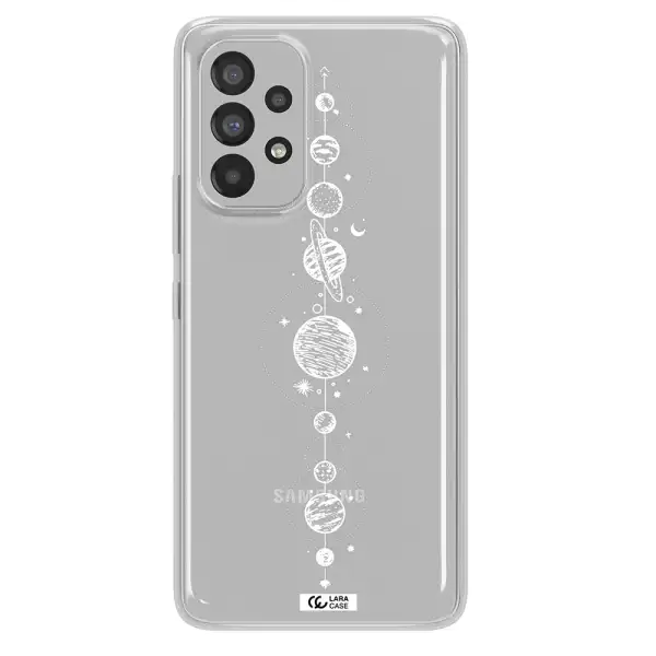 Solar System Line Art Samsung A73 Clear TPU Case