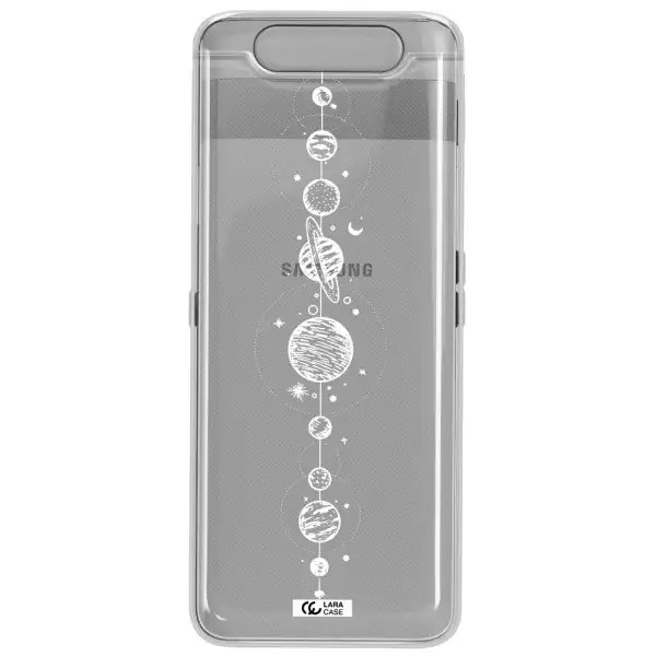 Solar System Line Art Samsung A80 Clear TPU Case