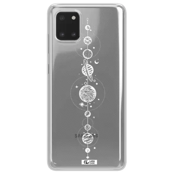 Solar System Line Art Samsung A81 Clear TPU Case