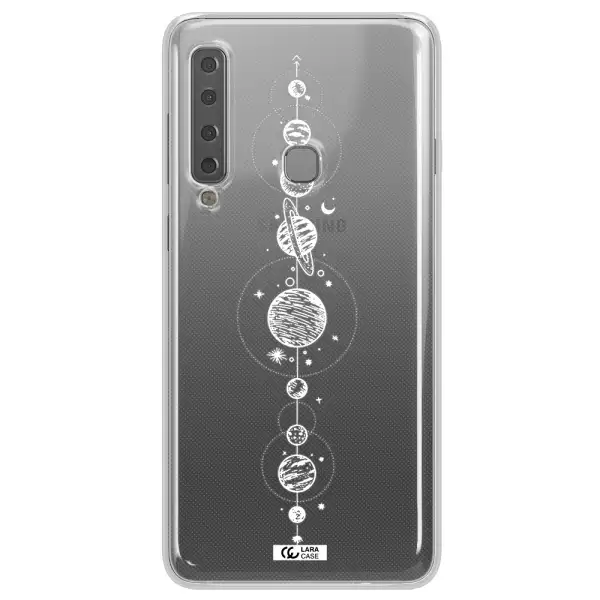 Solar System Line Art Samsung A9 2018 Clear TPU Case
