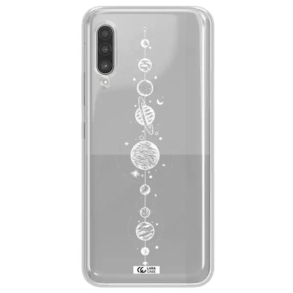 Solar System Line Art Samsung A90 Clear TPU Case