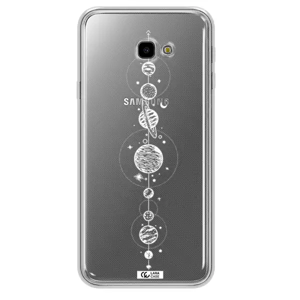 Solar System Line Art Samsung J4 Plus Clear TPU Case