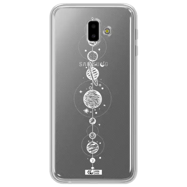 Solar System Line Art Samsung J6 Plus Clear TPU Case