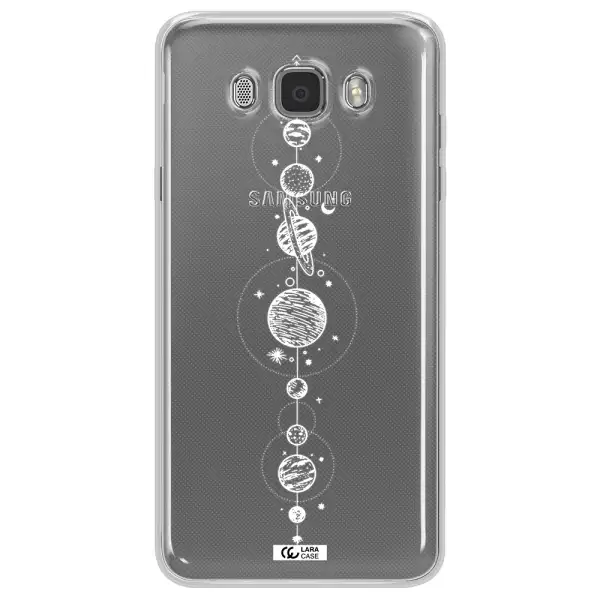 Solar System Line Art Samsung J7 2016 Clear TPU Case
