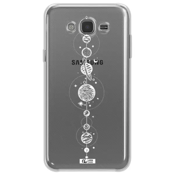 Solar System Line Art Samsung J7 Clear TPU Case